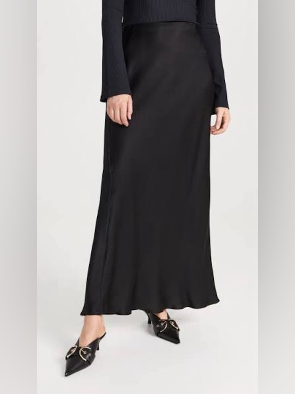 Anine Bing bar silk maxi skirt size large black